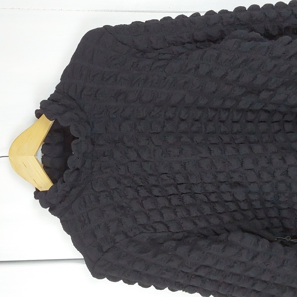 Jolie & Joy |Black Textured Puffer Top Lace Up Sides Stretchy Edgy Mod Sz.Xl